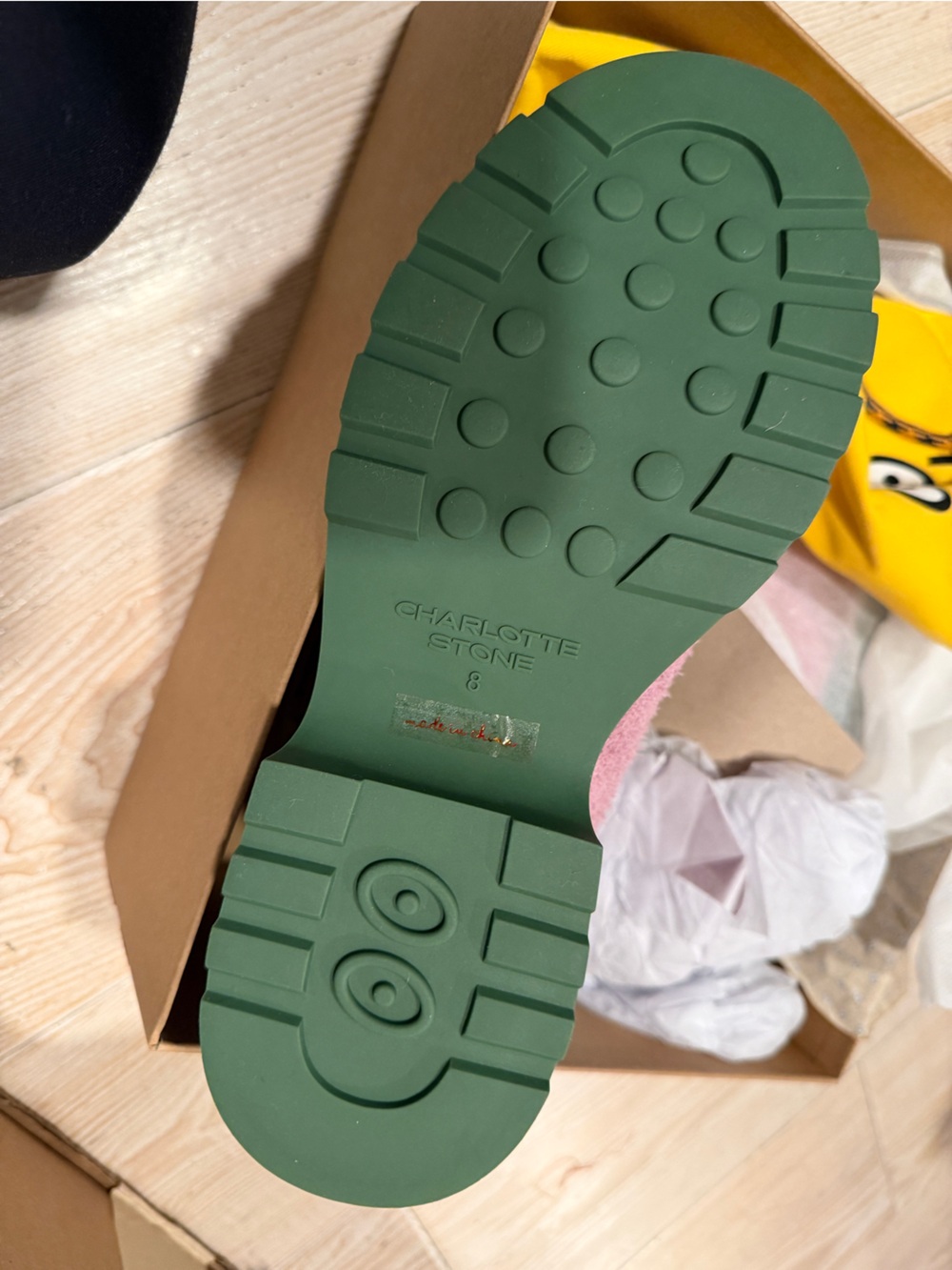 Charlotte Stone Tyler Suede Lace-Up Ankle Boots in Lavender and Green NWT NIB - Picture 5 of 7